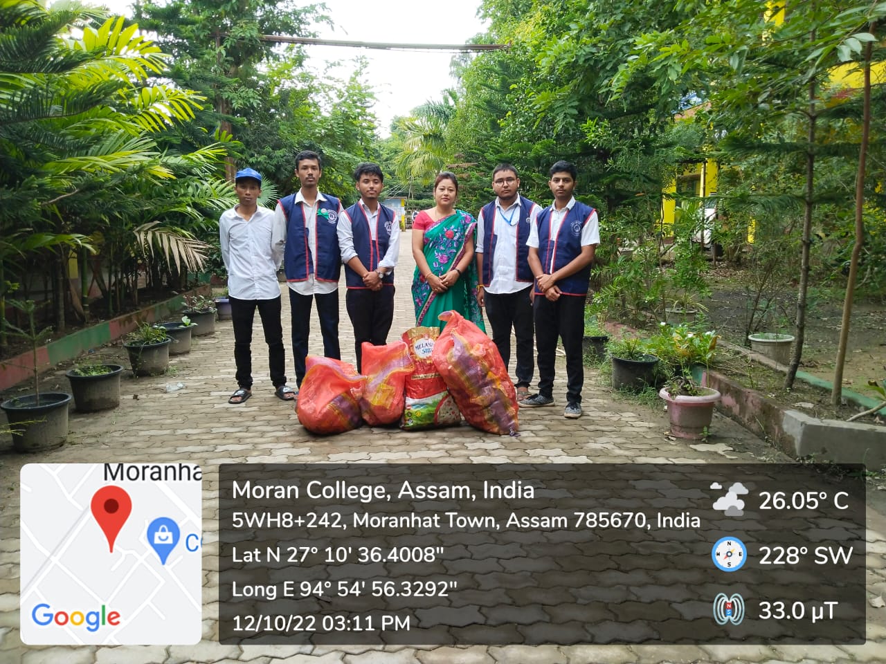CLEAN INDIA CAMPAIGN IN THE MORAN COLLEGE PREMISES & SURROUNDING AREAS (DATE- 12/10/2022)
