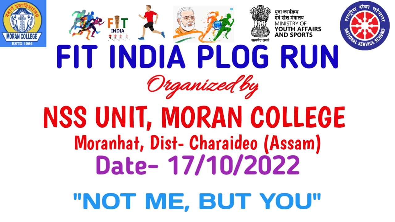 Fit India Plog Run (On the occasion of FitIndiaFreedomRun Movement) Date- 17/10/2022 