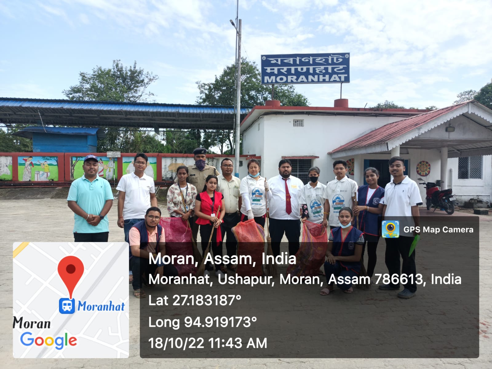 Cleanliness Drive at Moranhat Railway Station, Date- 18/10/2022